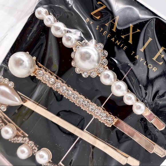 NWT Zaxie Girls Like Pearls Hairpins - Set of 4 - Picture 6 of 9
